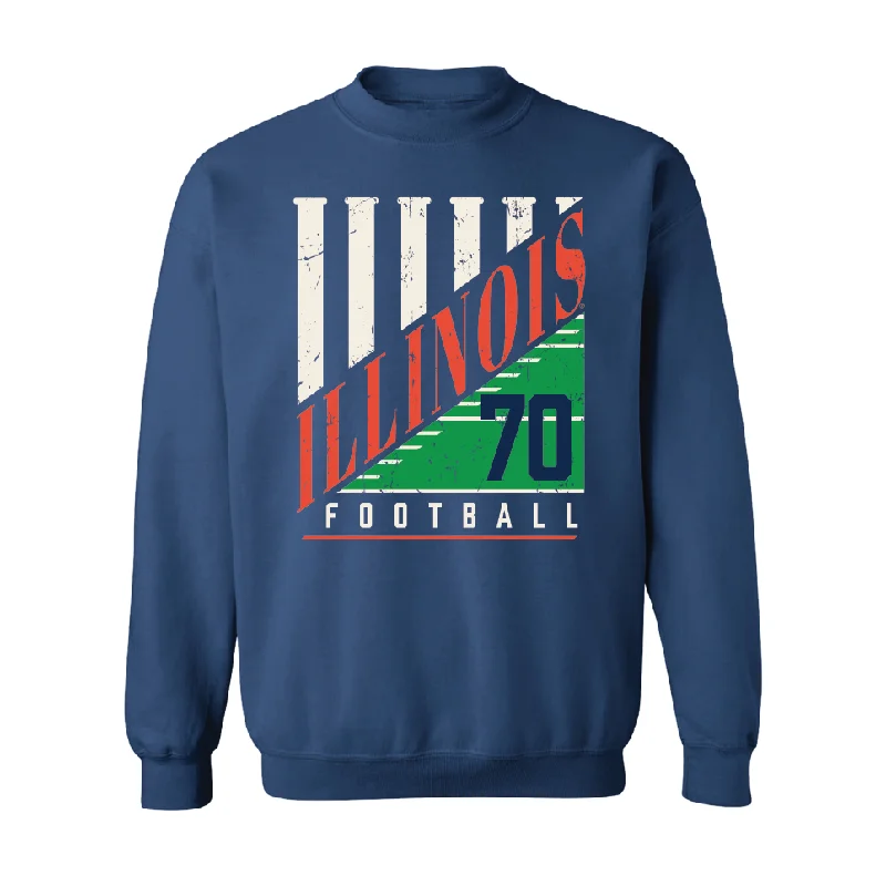 long sleeve winter jacket-Navy Illinois Columns Crew - Zach Aamland