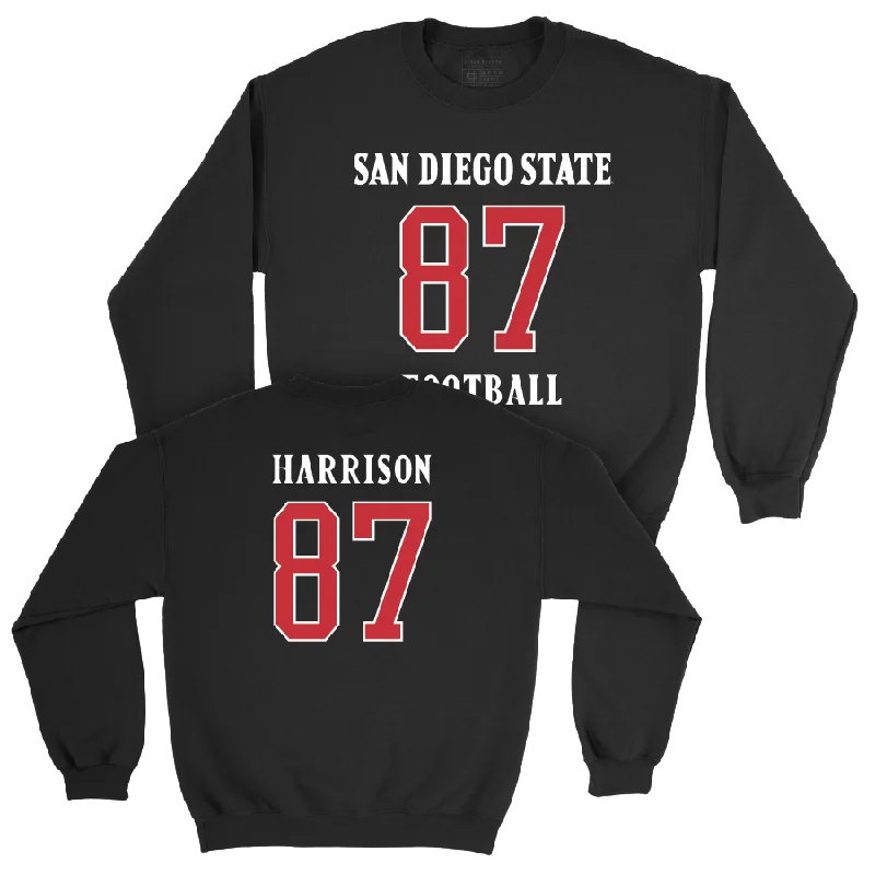 long sleeve work shirt-SDSU Football Black Sideline Crew   - Michael Harrison