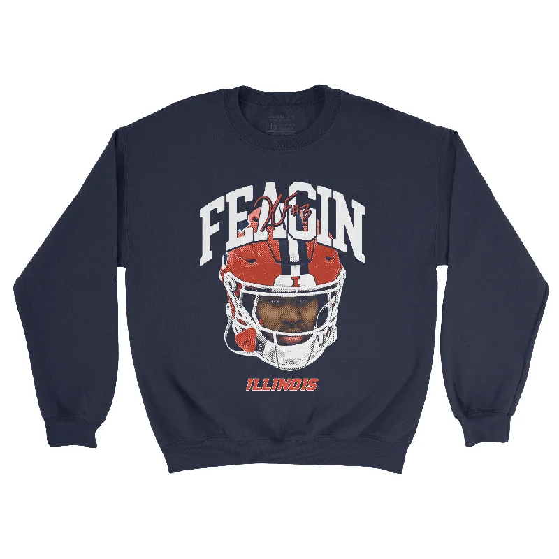 long sleeve casual shirt-EXCLUSIVE RELEASE: Kaden Feagin Portrait Navy Crew