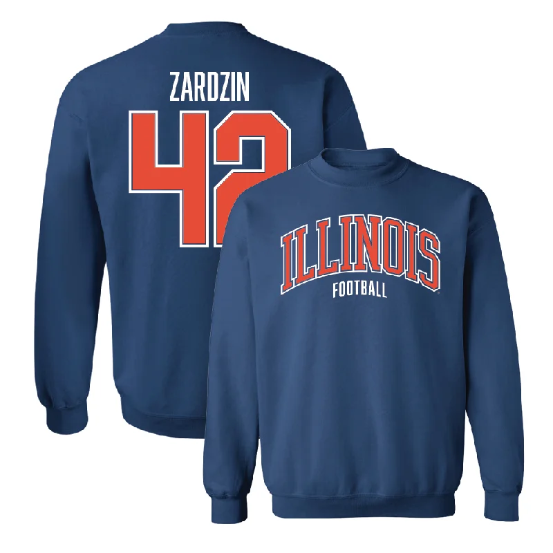 long sleeve blouse-Navy Illinois Arch Crew    - Luke Zardzin