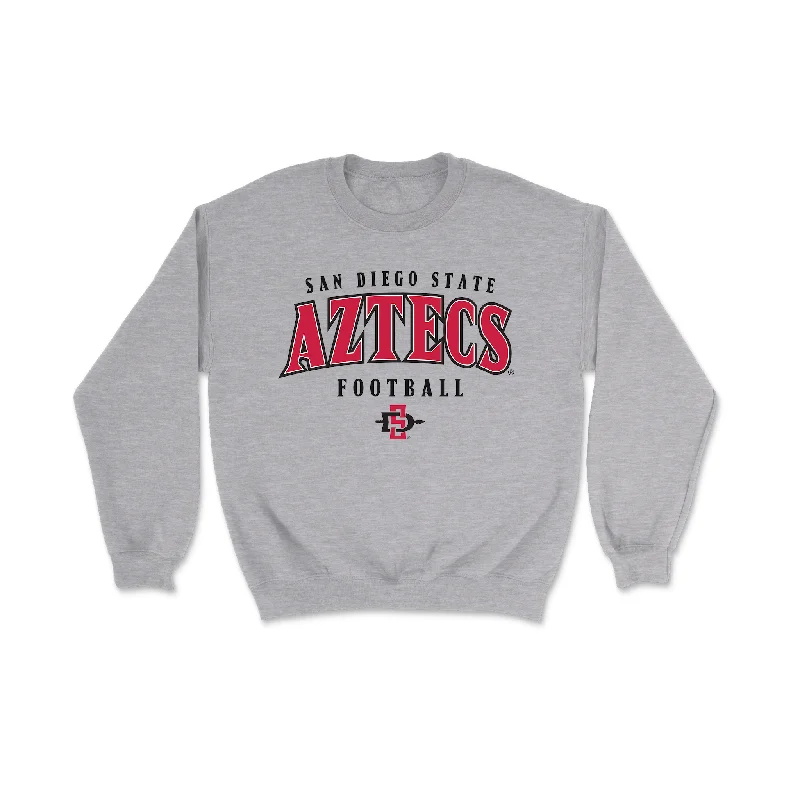 long sleeve casual dress-Sport Grey Aztecs Football Crew - Kyle Crum