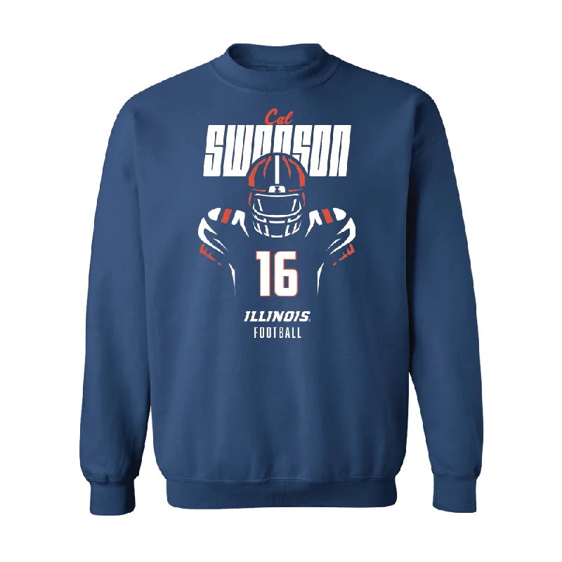 long sleeve sweater-Navy Illinois Silhouette Crew    - Cal Swanson