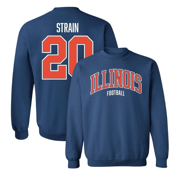 long sleeve relaxed fit shirt-Navy Illinois Arch Crew - Tyler Strain #20