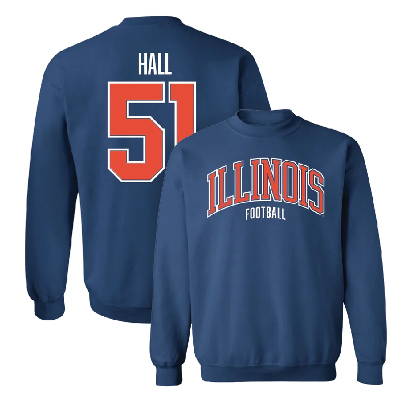 long sleeve sleepwear-Navy Illinois Arch Crew    - Aidan Hall