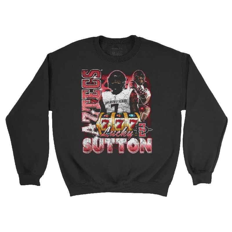 long sleeve sportswear-EXCLUSIVE RELEASE - Lucky Sutton Throwback Black Crew