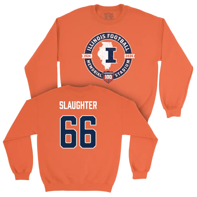 long sleeve casual top for fall-Illinois Football 100th Anniversary Orange Tradition Crew - Jordyn Slaughter | #66