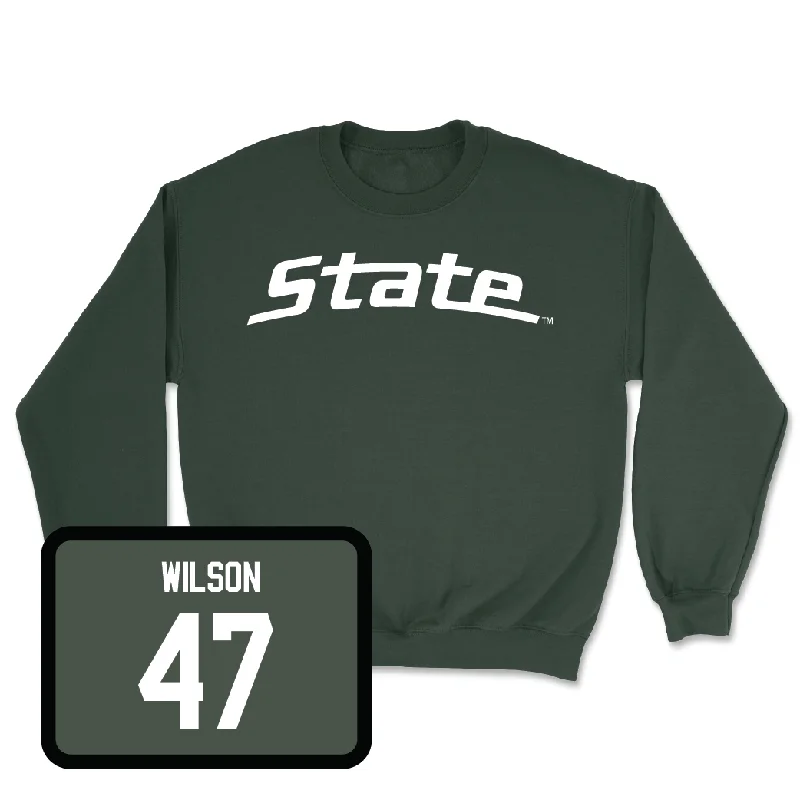 long sleeve hoodie-Green Football State Crew - Jax Wilson