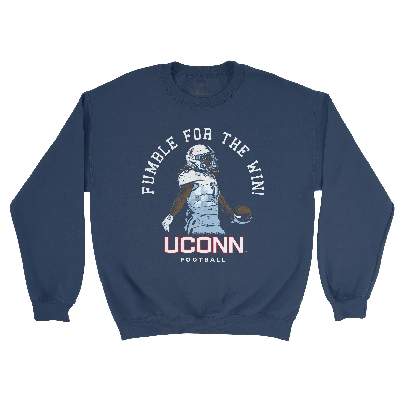 long sleeve activewear-EXCLUSIVE RELEASE: Jordan Wright Fumble Drop Navy Crew