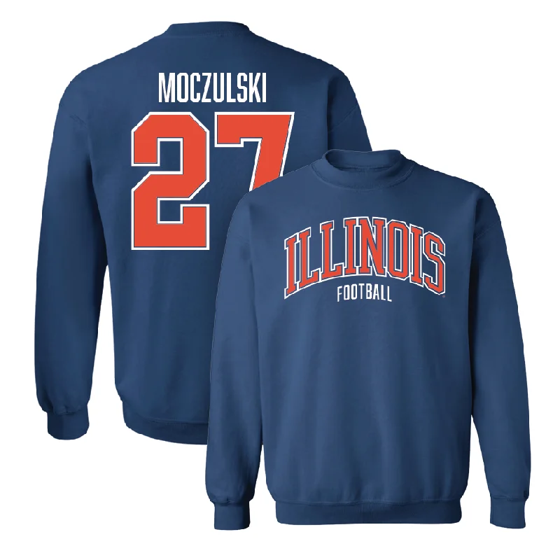 long sleeve active shirt-Navy Illinois Arch Crew    - Ethan Moczulski