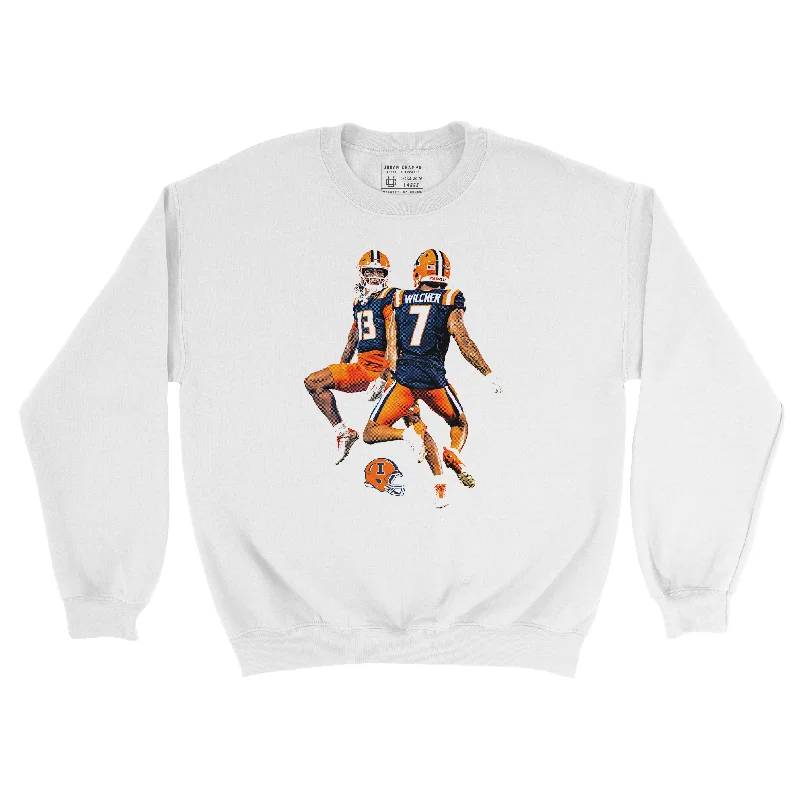 long sleeve silk shirt-EXCLUSIVE RELEASE: Pat Bryant & Kenari Wilcher Hang Time Crew - White