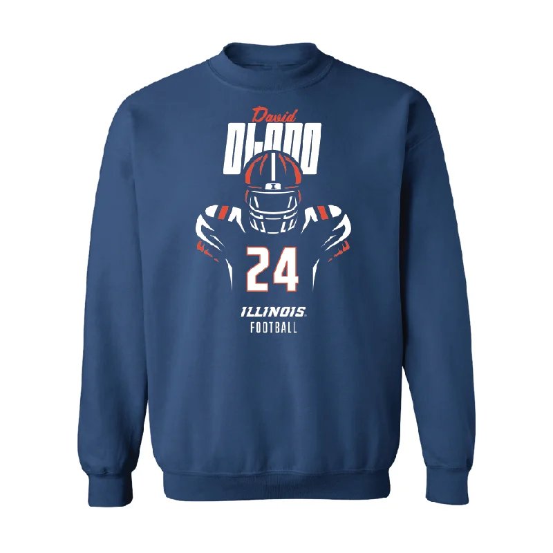 long sleeve jacket-Navy Illinois Silhouette Crew    - David Olano