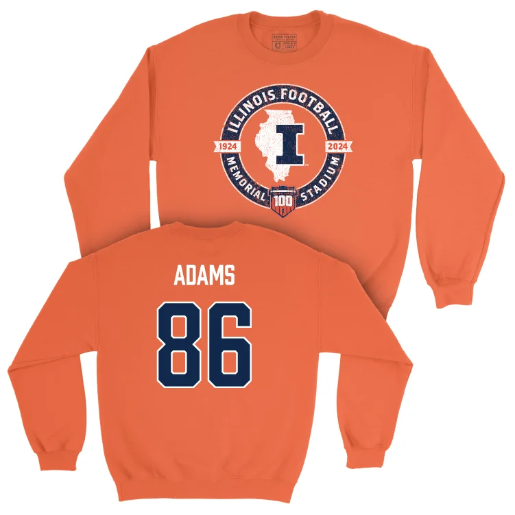 long sleeve sweater dress-Illinois Football 100th Anniversary Orange Tradition Crew - Weston Adams | #86