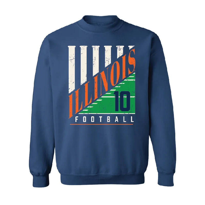 long sleeve casual wear-Navy Illinois Columns Crew  - Miles Scott