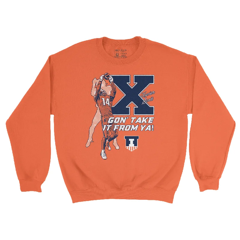 long sleeve graphic t-shirt-EXCLUSIVE RELEASE: Xavier Scott - X Gon' Take It From Ya Orange Crew