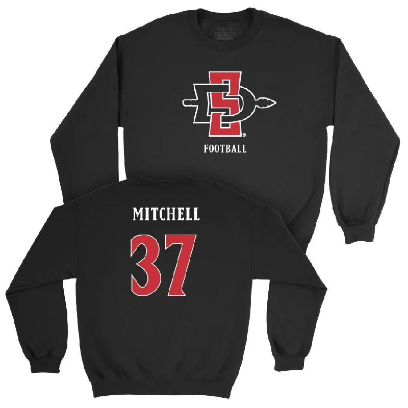 long sleeve graphic sweatshirt-SDSU Football Black Mark Crew   - Jason Mitchell