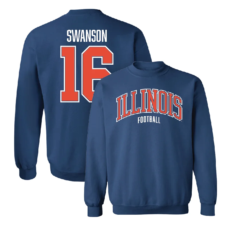 long sleeve casual wear-Navy Illinois Arch Crew    - Cal Swanson