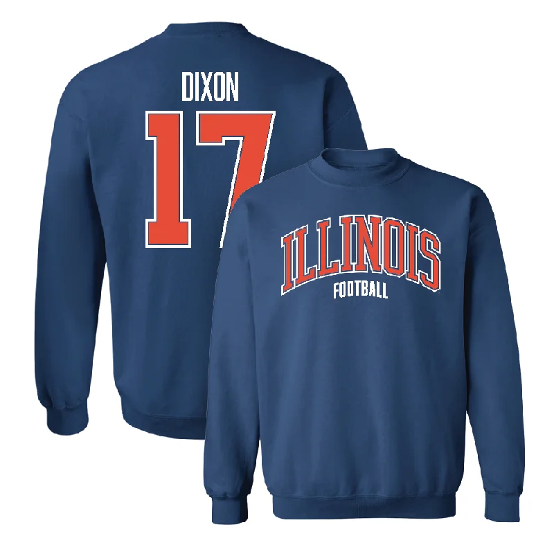 long sleeve crewneck sweater-Navy Illinois Arch Crew    - Collin Dixon