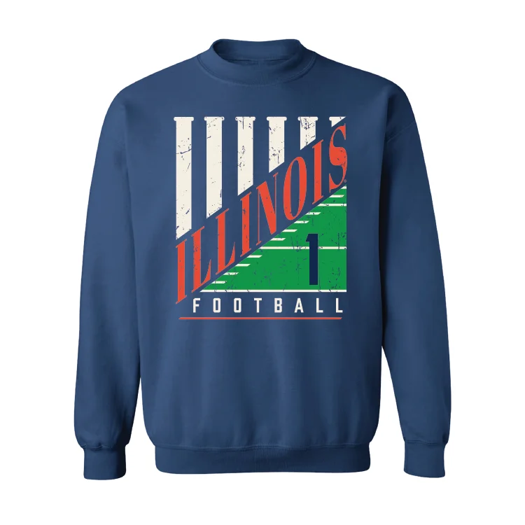 long sleeve hiking shirt-Navy Illinois Columns Crew - Demetrius Hill #1