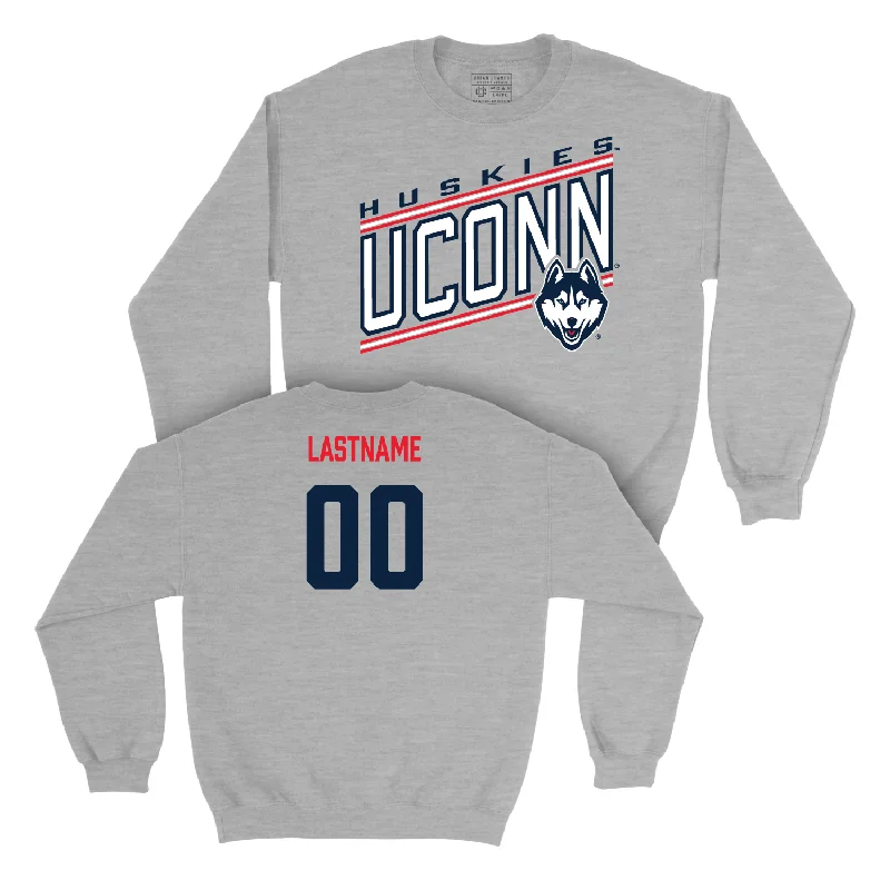 long sleeve hoodie with pockets-Sport Grey Football Vintage Crewneck - D'Mon Brinson