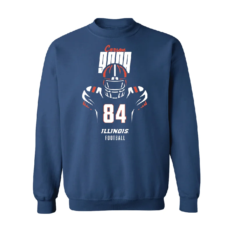 long sleeve top-Navy Illinois Silhouette Crew    - Carson Goda