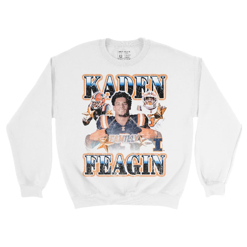 long sleeve fitness shirt-EXCLUSIVE RELEASE: Kaden Feagin Throwback White Crew