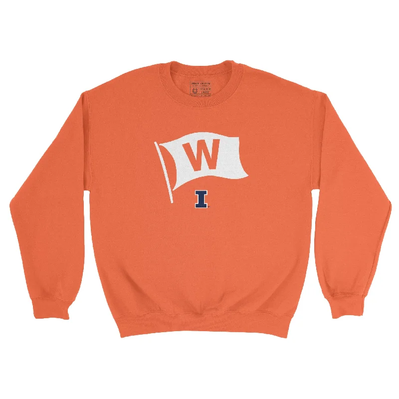 long sleeve shirt for women-EXCLUSIVE RELEASE: Illinois Football Fly The W Orange Crew