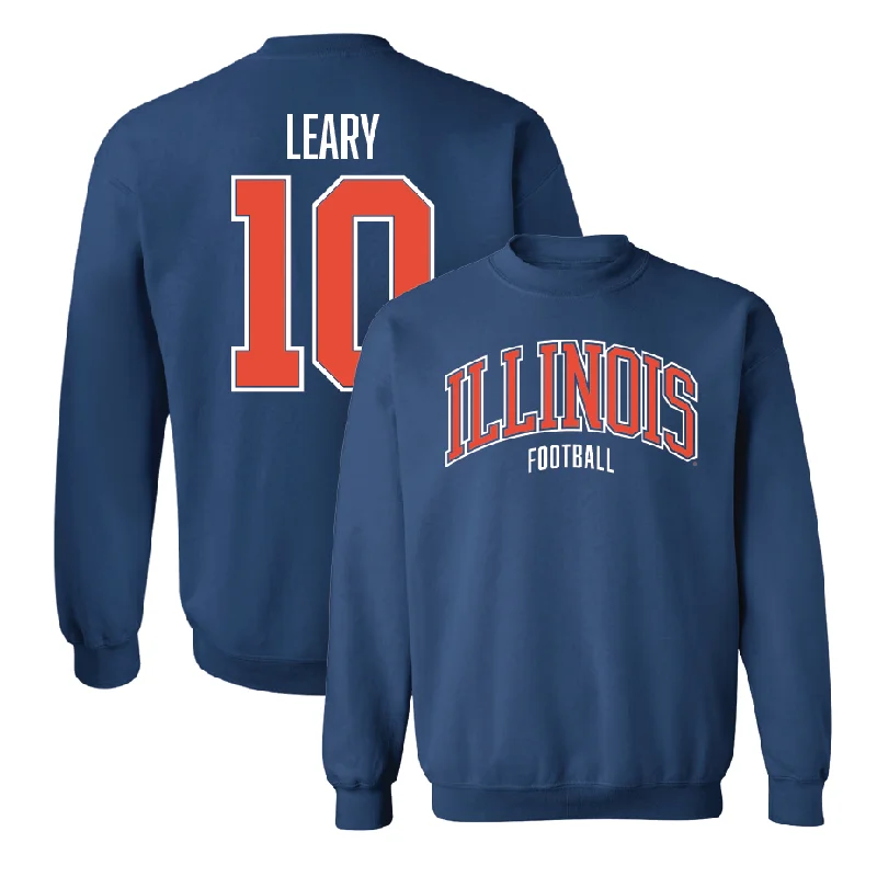 long sleeve hiking shirt-Navy Illinois Arch Crew    - Donovan Leary