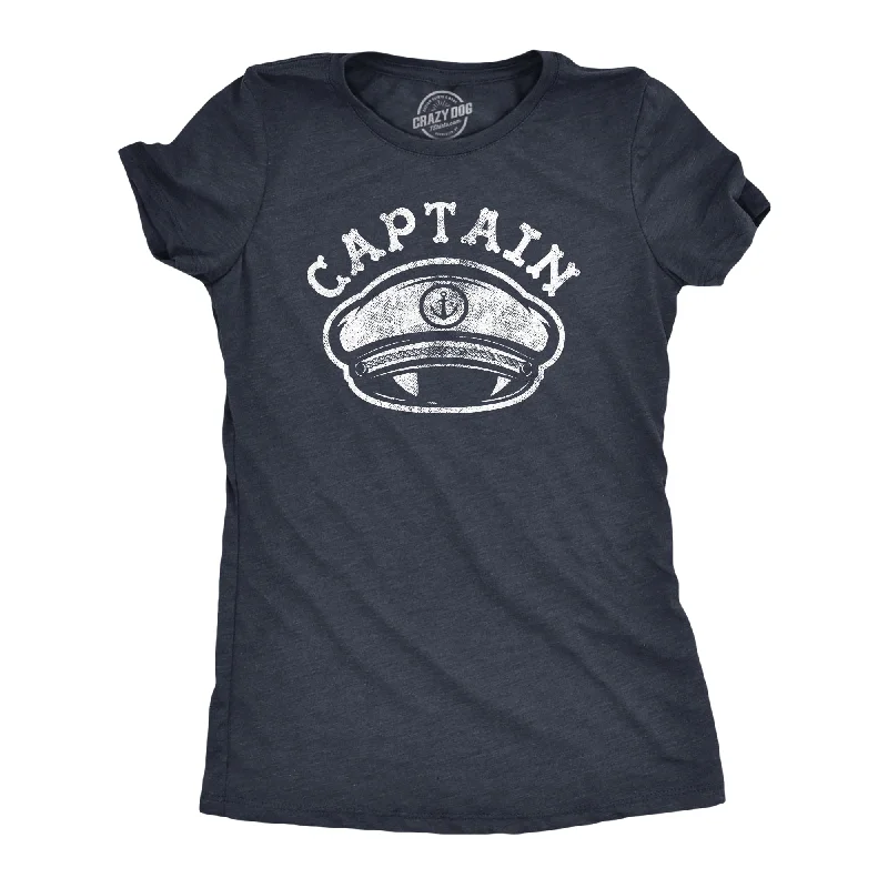 lightweight T-shirt-Captain Hat Women's T Shirt