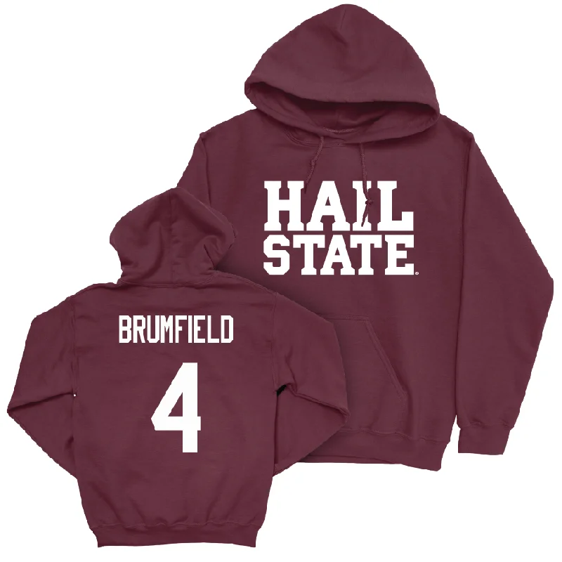 American street hoodie-Maroon Football Hail Hoodie   - DeAgo Brumfield