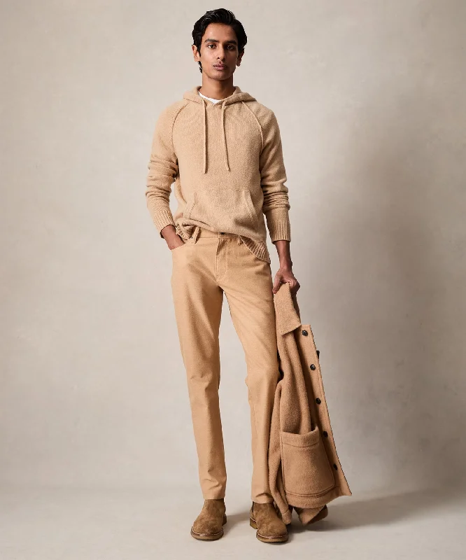 Dark pants-Slim Fit 5-Pocket Camelhair Pant in Tan