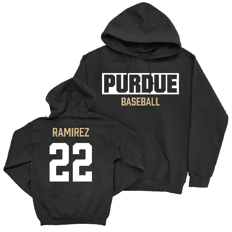 Outdoor hoodie-Baseball Black Staple Hoodie - Steve Ramirez | #22