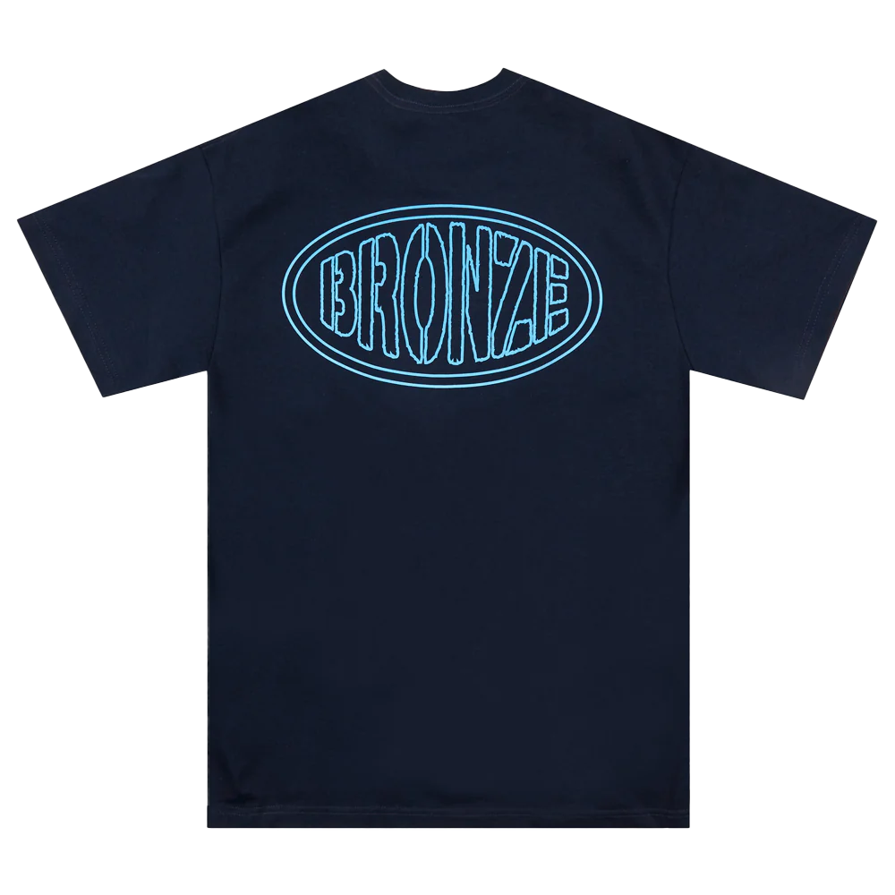 cool graphic T-shirt-Bronze 56K - Oval Tee - Navy