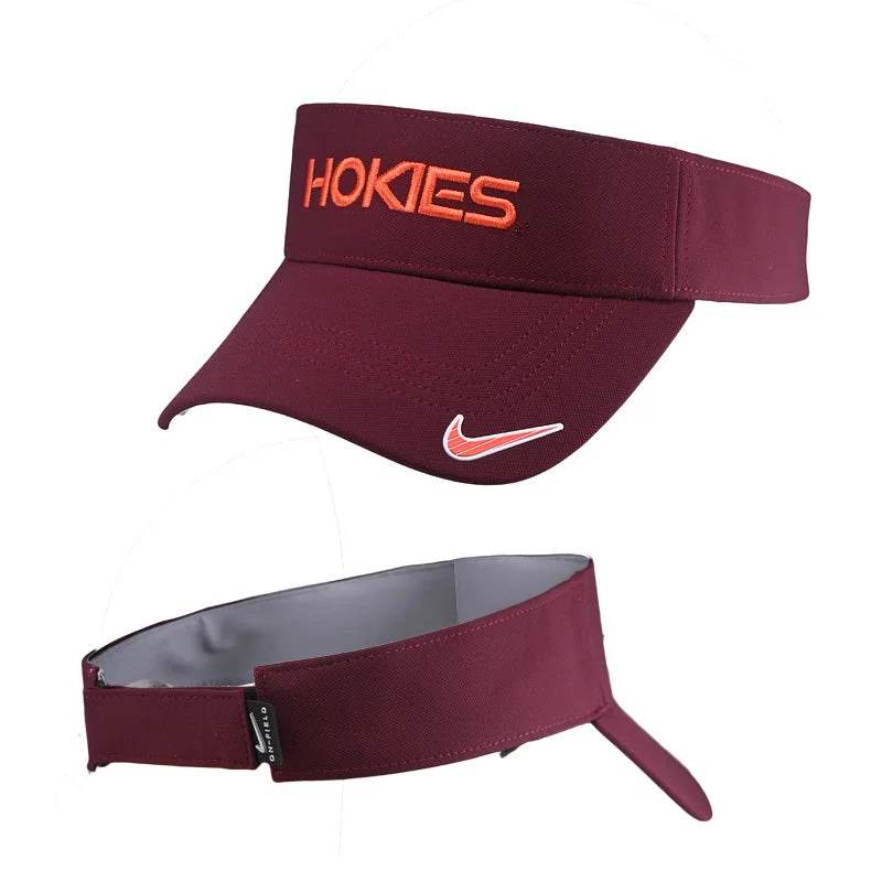 Winter cold weather hats-Virginia Tech Hokies Dri-FIT Visor: Maroon by Nike