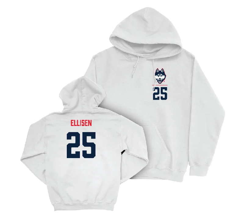 Winter hoodie-UConn Baseball Logo White Hoodie - Thomas Ellisen | #25