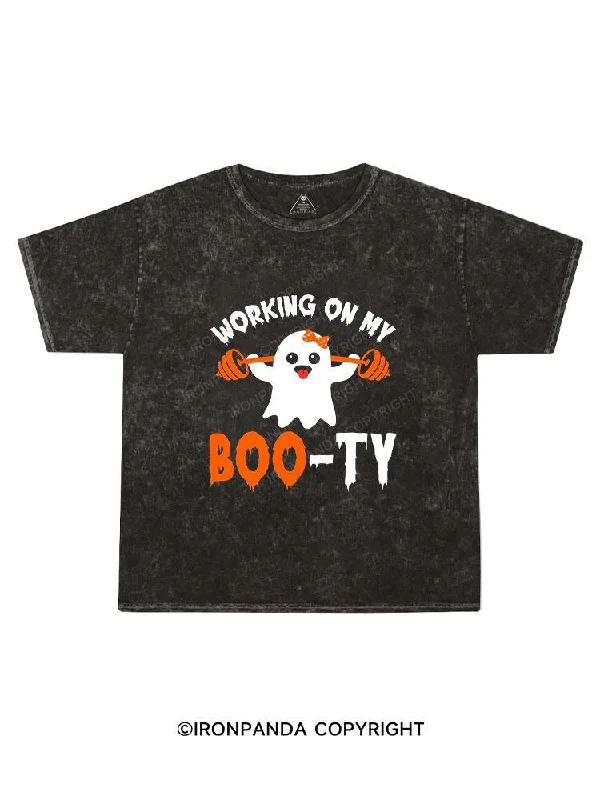 geek T-shirt-working on my boo-ty Kids Washed T-Shirt