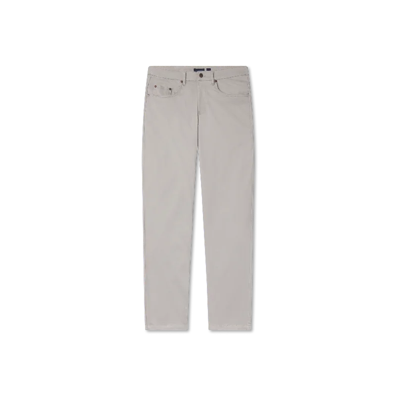 Zipper pants-Cahaba Comfort Stretch Twill Pant - Light Gray