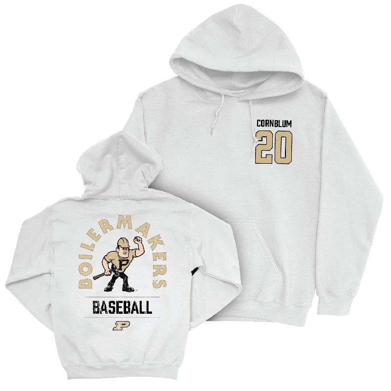 Fresh style hoodie-Baseball White Mascot Hoodie - Couper Cornblum | #20