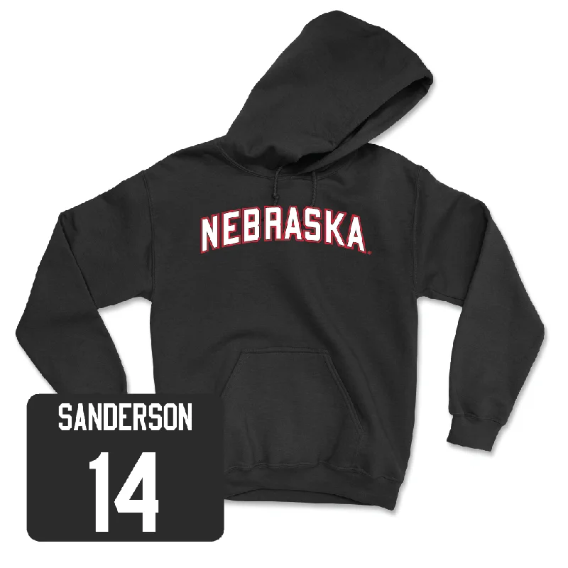 Custom hoodie-Baseball Black Nebraska Hoodie  - Case Sanderson