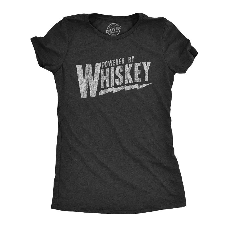 novelty T-shirt-Powered By Whiskey Women's T Shirt