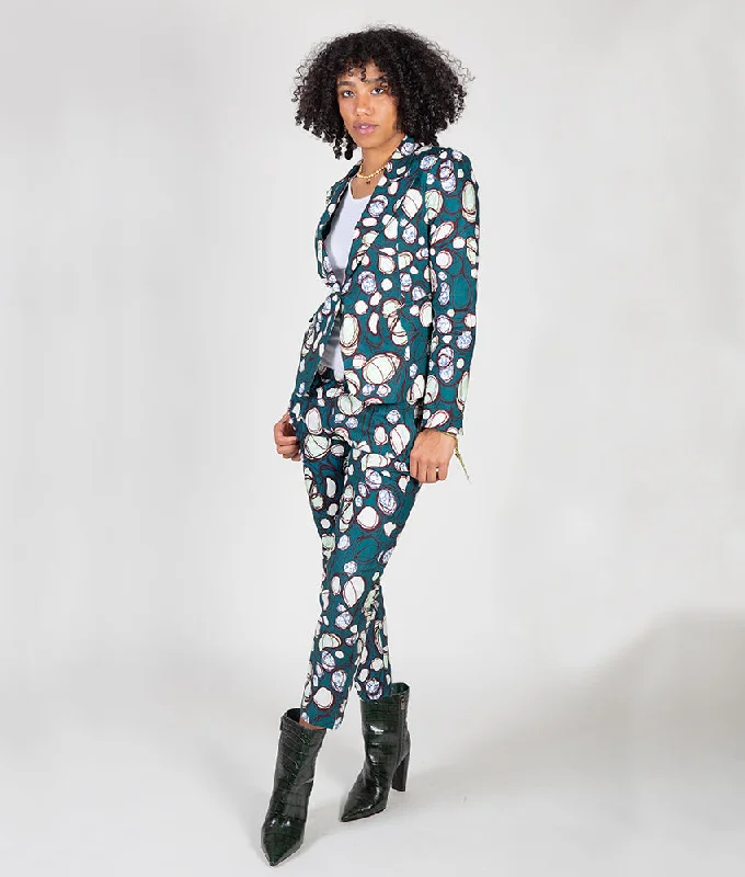 Color-block jacket-Blaze & Slim Jenny Suit in Hunter Bubbles