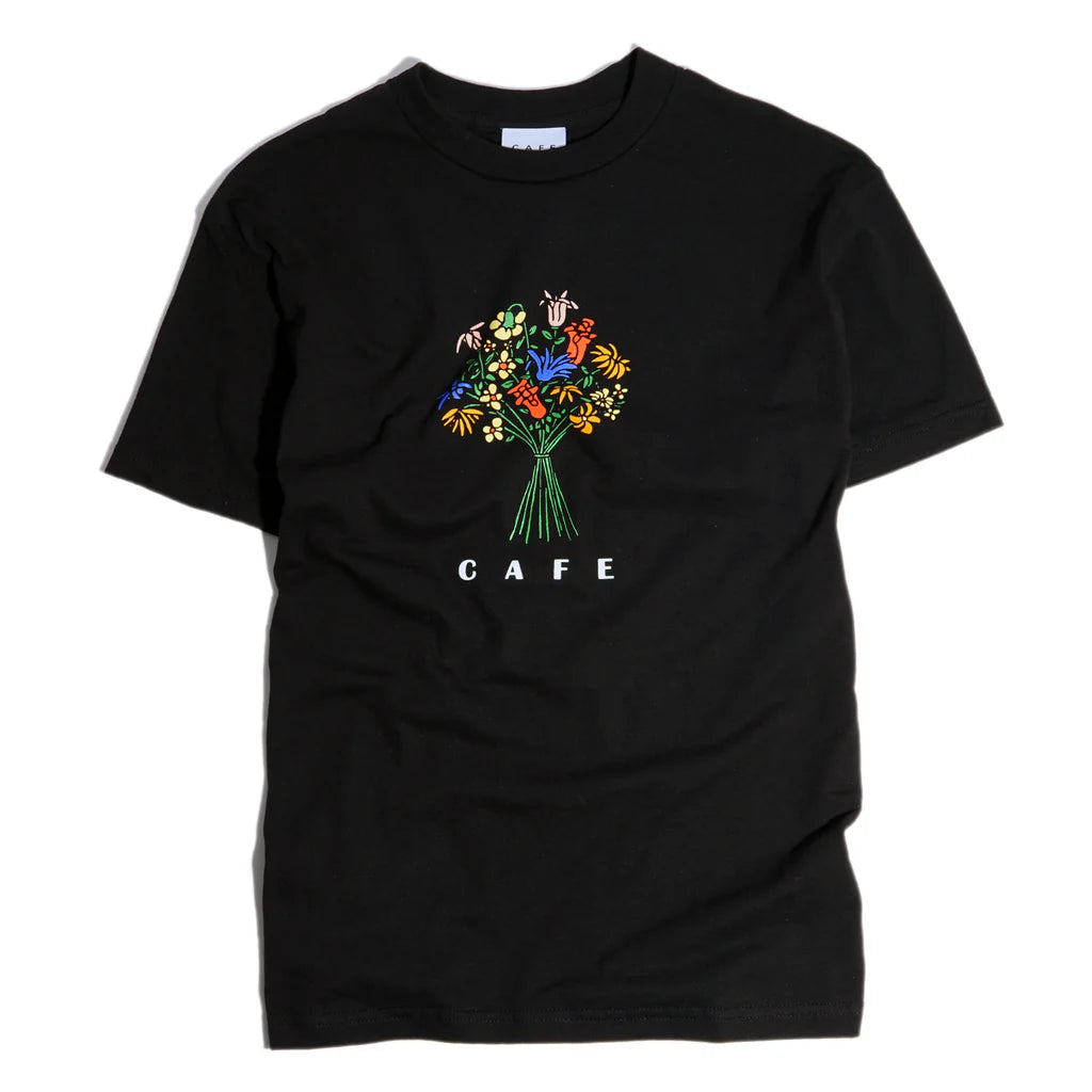 geek T-shirt-Skateboard cafe Bouquet T-Shirt Black