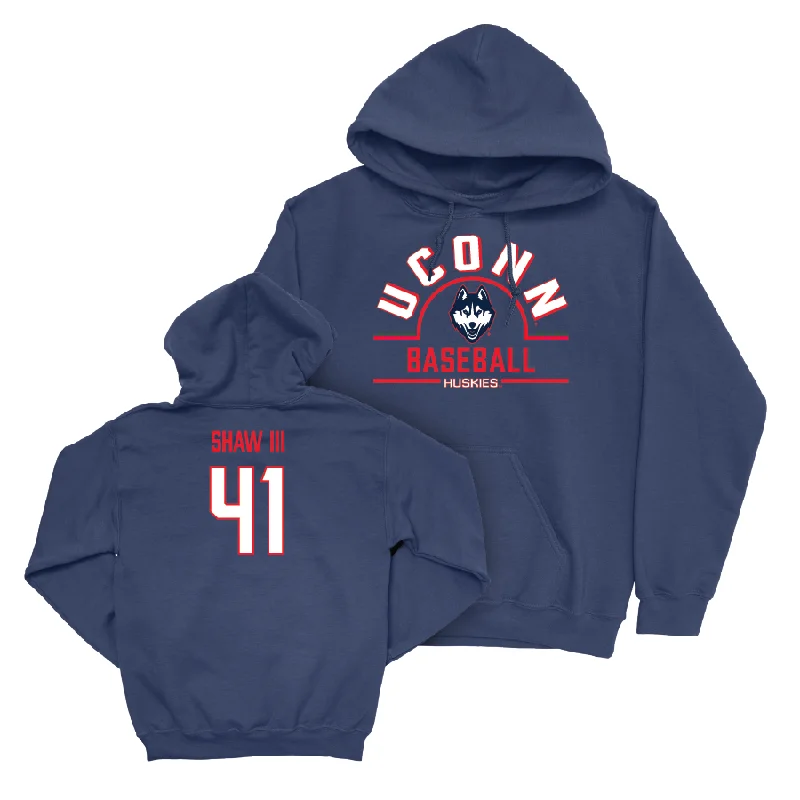 Winter hoodie-UConn Baseball Arch Navy Hoodie  - Gregory Shaw III