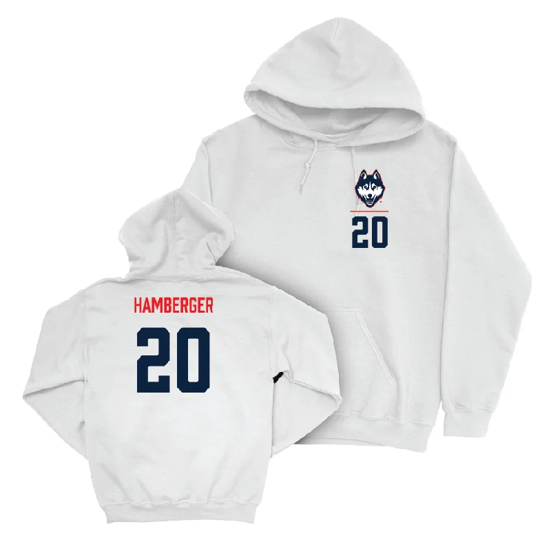 Teen hoodie-UConn Baseball Logo White Hoodie  - Evan Hamberger