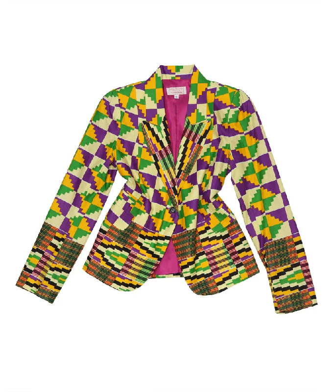 Fall winter jacket-Blaze in Yellow Kente