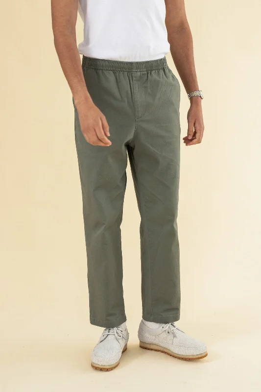 Workwear pants-WILLIAM STAPLE COTTON TROUSER - OLIVE