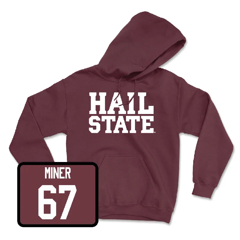 Trendy hoodie-Maroon Football Hail Hoodie  - Ethan Miner