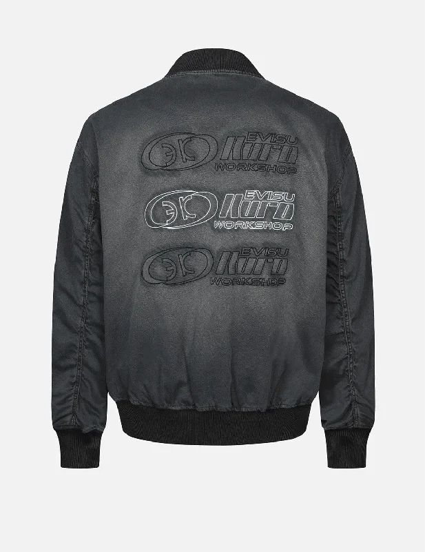 Heavy winter jacket-Multiple Logo Embroideries MA-1 Bomber Jacket