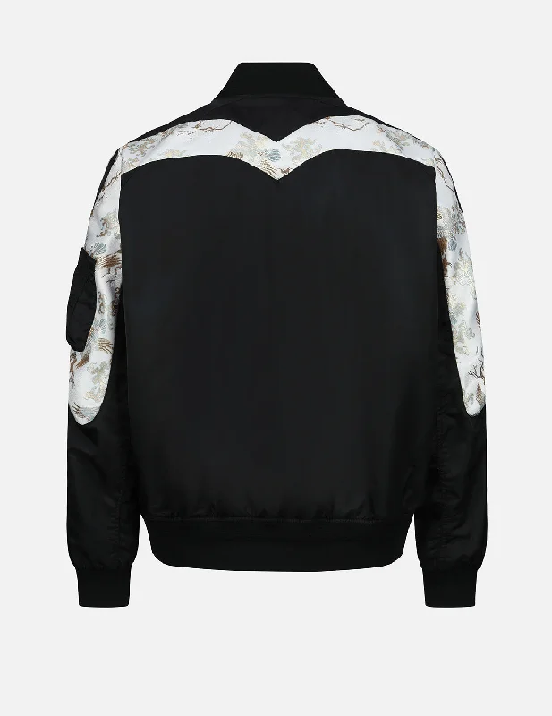 Chic jacket-Brocade Daicock Insert MA-1 Bomber Jacket