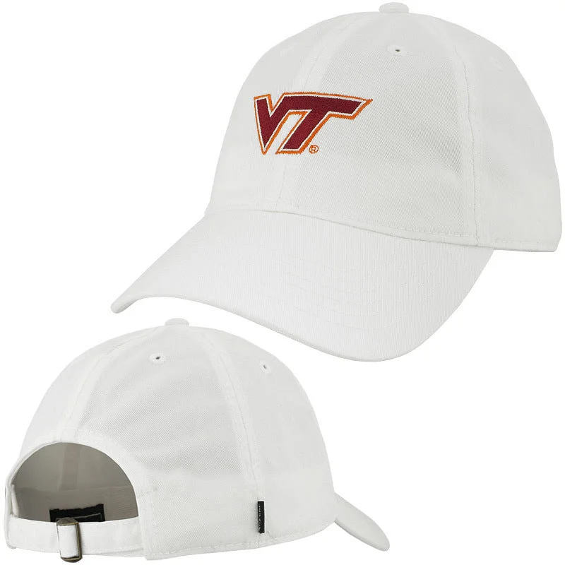 Outdoor sports hats-Virginia Tech Logo Hat: White by Legacy