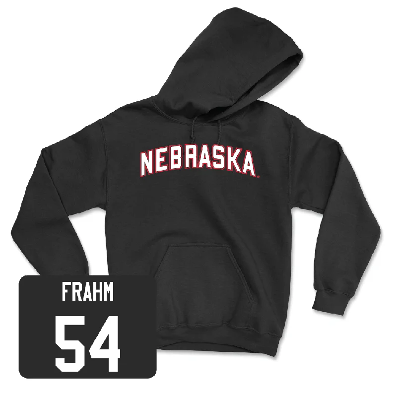 Waterproof hoodie-Baseball Black Nebraska Hoodie  - Trey Frahm